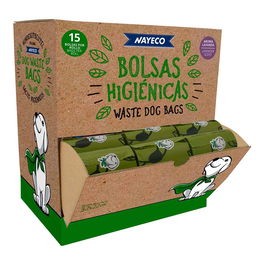 Nayeco Bolsas Higiénicas Degradables Aroma Lavanda 33 x 22 cm, 60 Rollos de 15 uds