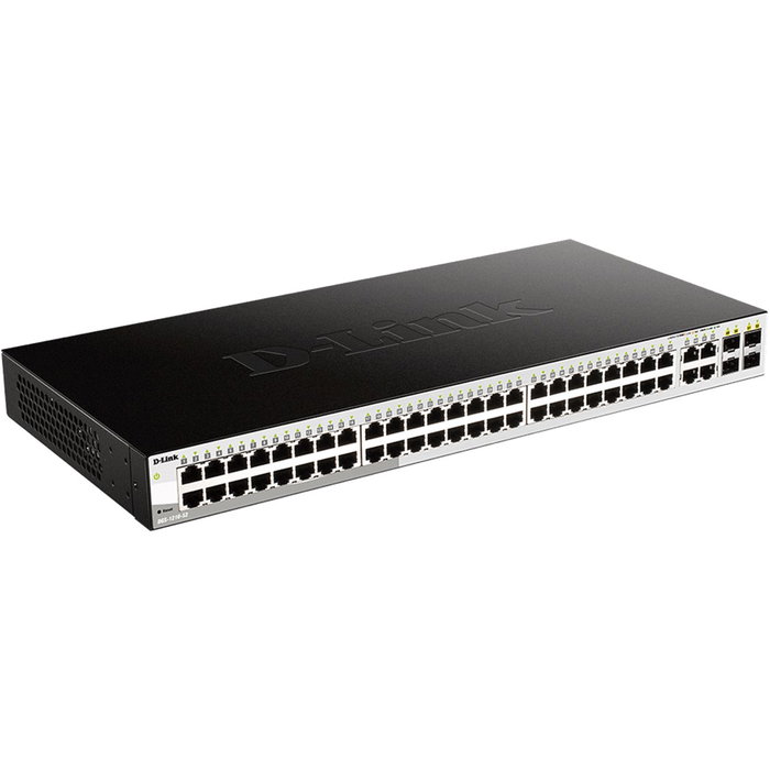 D-Link Switch de 52 puertos gestionable con 48 puertos Gigabit Ethernet y 4 SFP