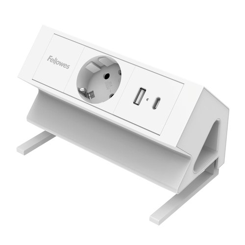 Fellowes Regleta de sobremesa 1 toma + USB A + USB C Blanco