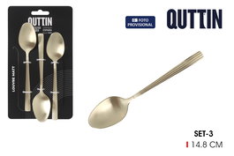 Inde Set 3 Cucharas de Postre Louvre Champagne Mate 14.8 cm (12 Cajas)