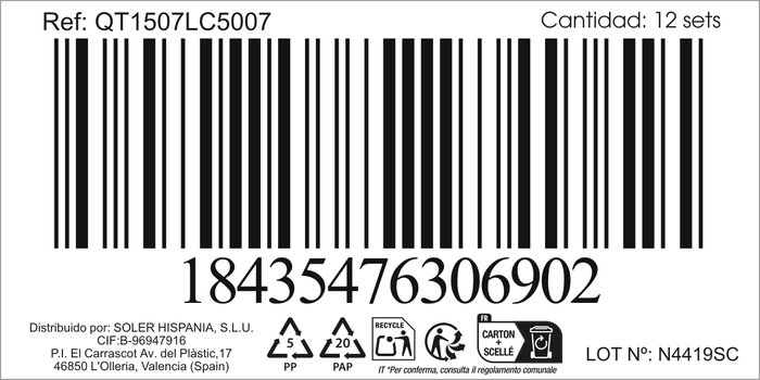 Inde Set 3 Cucharas de Postre Louvre Champagne Mate 14.8 cm (12 Cajas)
