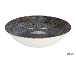 VESSIA Plato Porcelana Hondo Oscuro 21.5 cm (Set de 24)