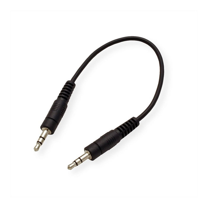 ROLINE Cable de audio 3,5 mm macho a macho de 0,2 m, Negro ROLINE Cable de audio 3,5 mm macho a macho de 0,2 m, Negro