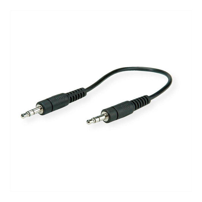 ROLINE Cable de audio 3,5 mm macho a macho de 0,2 m, Negro ROLINE Cable de audio 3,5 mm macho a macho de 0,2 m, Negro