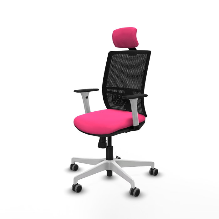 PIQUERAS Y CRESPO Silla de oficina Yunquera con mecanismo Sincro, Rosa y Negro PIQUERAS Y CRESPO Silla de oficina Yunquera con mecanismo Sincro, Rosa y Negro
