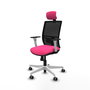 PIQUERAS Y CRESPO Silla de oficina Yunquera con mecanismo Sincro, Rosa y Negro