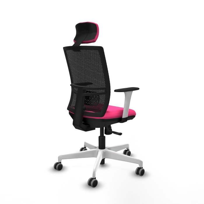 PIQUERAS Y CRESPO Silla de oficina Yunquera con mecanismo Sincro, Rosa y Negro PIQUERAS Y CRESPO Silla de oficina Yunquera con mecanismo Sincro, Rosa y Negro