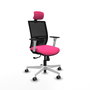 PIQUERAS Y CRESPO Silla de oficina Yunquera con mecanismo Sincro, Rosa y Negro