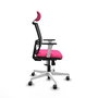 PIQUERAS Y CRESPO Silla de oficina Yunquera con mecanismo Sincro, Rosa y Negro