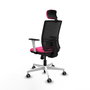 PIQUERAS Y CRESPO Silla de oficina Yunquera con mecanismo Sincro, Rosa y Negro