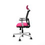 PIQUERAS Y CRESPO Silla de oficina Yunquera con mecanismo Sincro, Rosa y Negro