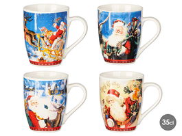Krist+ Taza Navidad Verde Regalos Surtidos 350 ml Porcelana 8.3x10.4x8.3 cm (Set de 36)