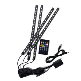 Occ Sport OCCLED11 Luz Led Ambiente Automóvil con Mando a Distancia, Cambio de Color por Música, USB, 4 Tiras