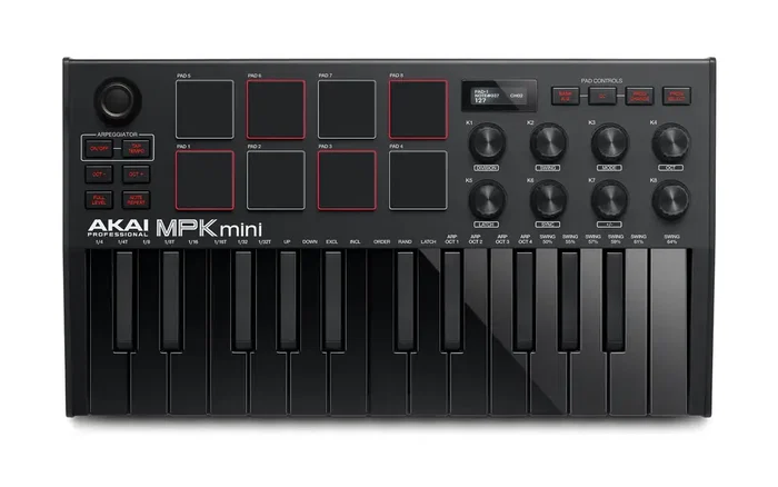 Akai Pro Mpk Mini Mk3 Controlador MIDI de 25 Teclas con Pads MPC y Pantalla OLED Akai Pro Mpk Mini Mk3 Controlador MIDI de 25 Teclas con Pads MPC y Pantalla OLED