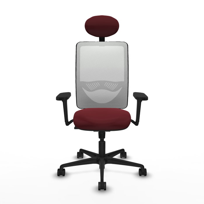 PIQUERAS Y CRESPO Silla de oficina Zulema con mecanismo Sincro, Granate y Blanco PIQUERAS Y CRESPO Silla de oficina Zulema con mecanismo Sincro, Granate y Blanco