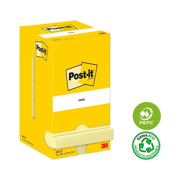 Post-it Bloc de notas adhesivas 76x76 mm, 100 hojas, Amarillo Post-it Bloc de notas adhesivas 76x76 mm, 100 hojas, Amarillo
