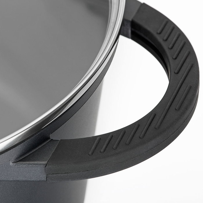 GSW Silcoguss Noir Cacerola Alta con Tapa 2,8 L Diámetro 20 cm (6 Unidades) Aluminio Fundición Apta Inducción