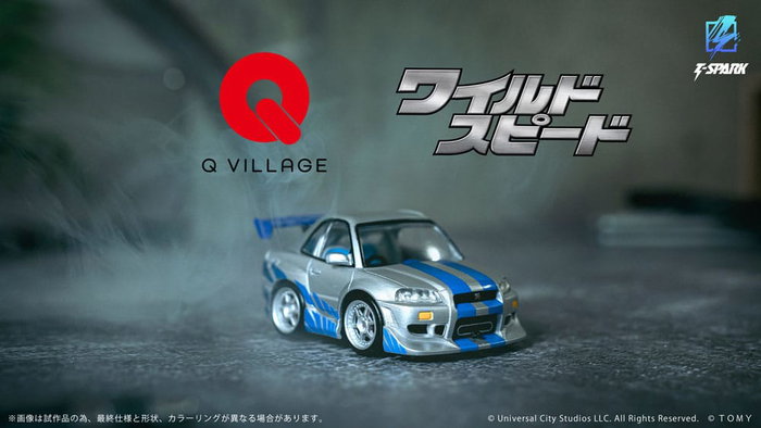 Takara Tomy Fast & Furious Nissan Skyline GT-R (R34) con minifigura Q-Village