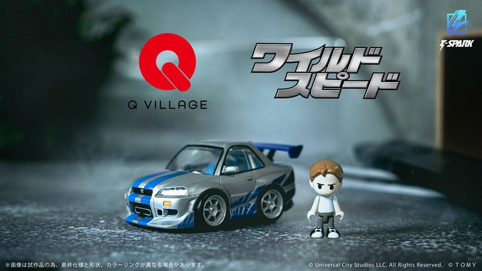 Takara Tomy Fast & Furious Nissan Skyline GT-R (R34) con minifigura Q-Village