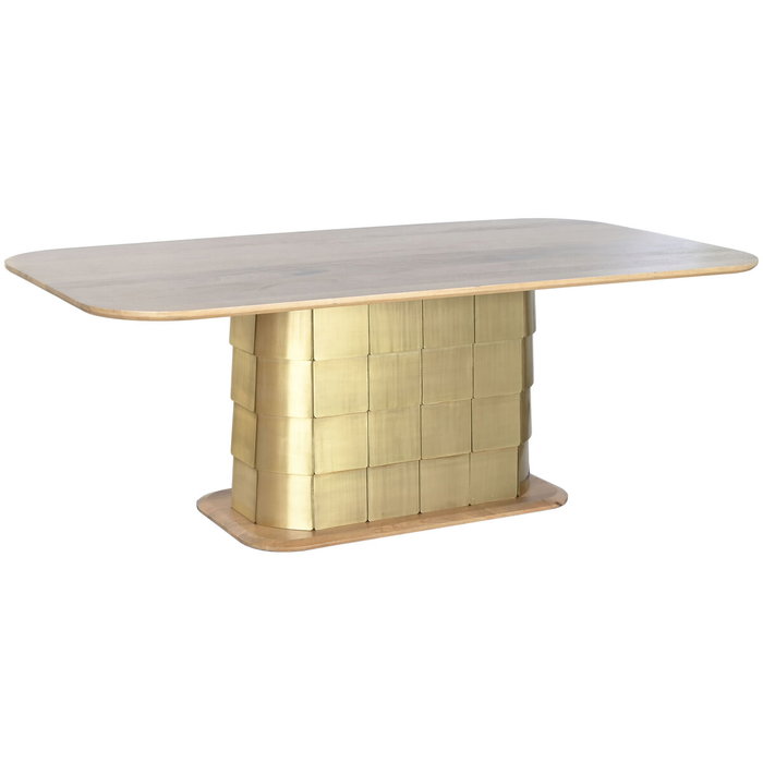 DKD Home Decor Mesa Comedor Square Gold Dorado 210 x 110 x 76 cm DKD Home Decor Mesa Comedor Square Gold Dorado 210 x 110 x 76 cm