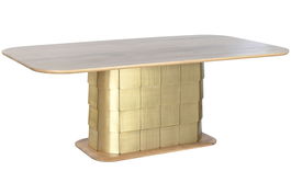 DKD Home Decor Mesa Comedor Square Gold Dorado 210 x 110 x 76 cm