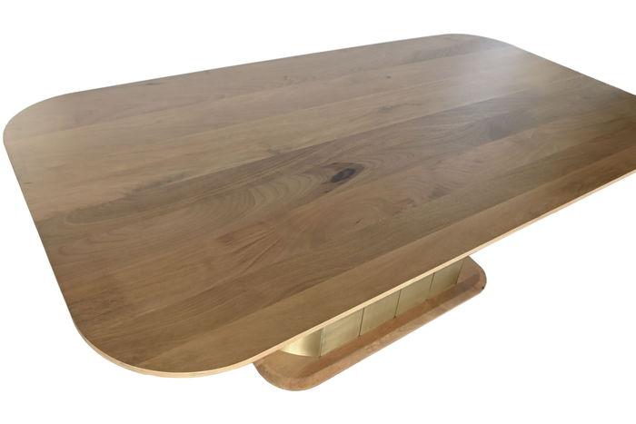 DKD Home Decor Mesa Comedor Square Gold Dorado 210 x 110 x 76 cm