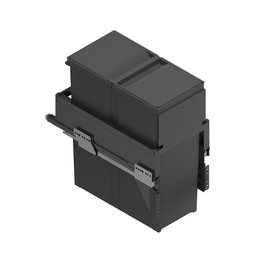 ALK System Cubo de Basura Extraíble para Reciclar 40L - Gila Modulo 300, con Varios Compartimentos para Cocina, Ecológico, para Integrar en Muebles