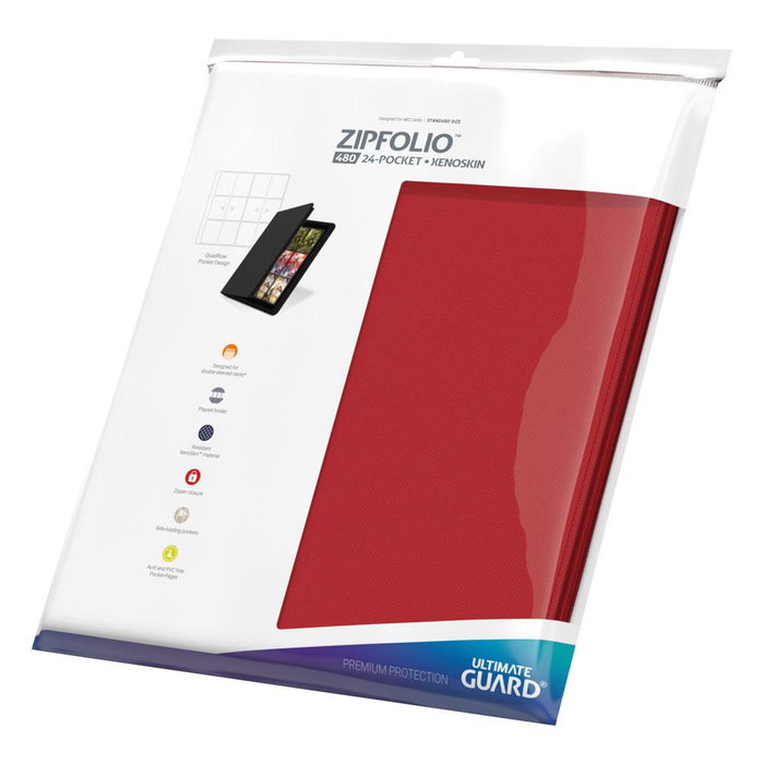 Ultimate Guard Zipfolio 480 24-Pocket Xenoskin - Red Ultimate Guard Zipfolio 480 24-Pocket Xenoskin - Red