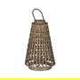 Farol Portavelas Gris Bambú Decoración 38 X 38 X 57 cm