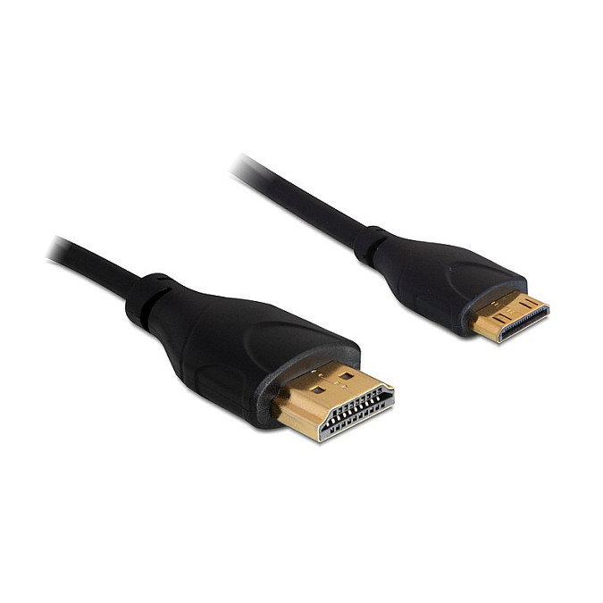 DeLOCK Cable HDMI de 1 m, HDMI-A a HDMI Mini-C, Slim, Negro