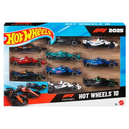 Hot Wheels Pack de 10 Vehículos F1 Temporada 2025 Escala 1:64