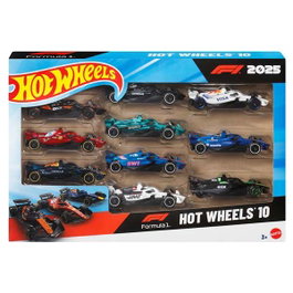 Hot Wheels Pack de 10 Coches F1 Fórmula 1 Temporada 2025 Escala 1:64