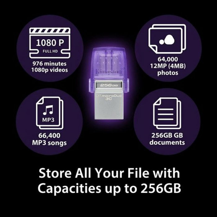 Kingston DataTraveler microDuo 3C 64 GB USB Type-C y Type-A Kingston DataTraveler microDuo 3C 64 GB USB Type-C y Type-A