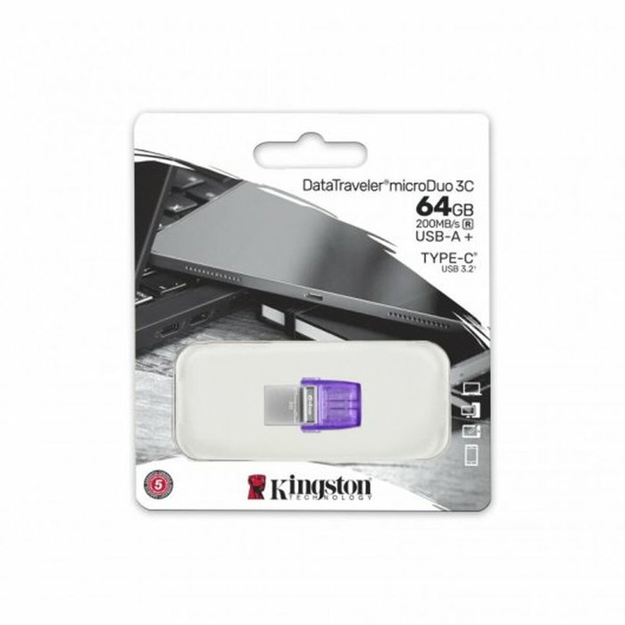 Kingston DataTraveler microDuo 3C 64 GB USB Type-C y Type-A Kingston DataTraveler microDuo 3C 64 GB USB Type-C y Type-A