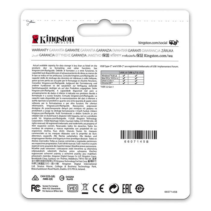 Kingston DataTraveler microDuo 3C 64 GB USB Type-C y Type-A Kingston DataTraveler microDuo 3C 64 GB USB Type-C y Type-A