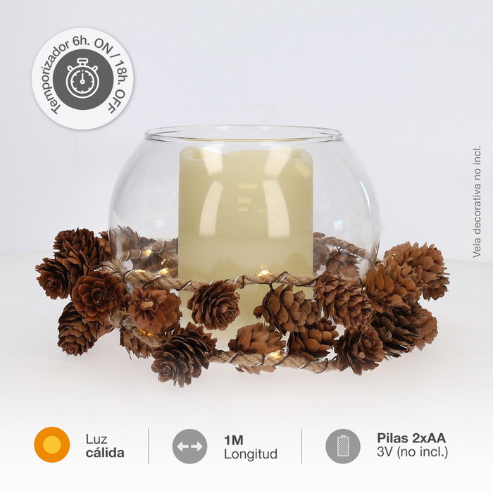 GSC Evolution Guirnalda LED de piñas 1M Luz cálida GSC Evolution Guirnalda LED de piñas 1M Luz cálida