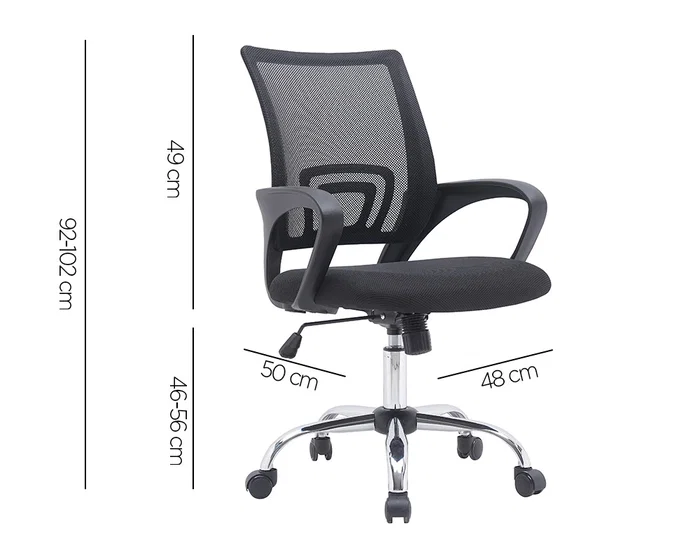 Q-connect Silla de Oficina Siena Malla Base Metálica Premium Color Negro