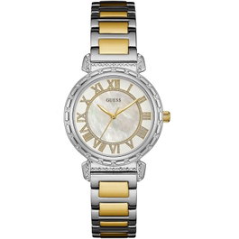 Guess W0831L3 con correa de acero dorado y plata