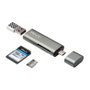PNY R-TC-UA-3N1E01-RB Lector de Tarjetas USB-C, USB 3.2 Gen 1, Compatible con SD, microSD, Metálico