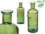 Giftdecor Botella Decorativa Vidrio Stamp 35 cm Verde (Set de 6)