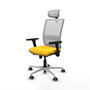 PIQUERAS Y CRESPO Silla de oficina Haches Sincro/Traslack Amarillo y Blanco