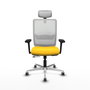 PIQUERAS Y CRESPO Silla de oficina Haches Sincro/Traslack Amarillo y Blanco