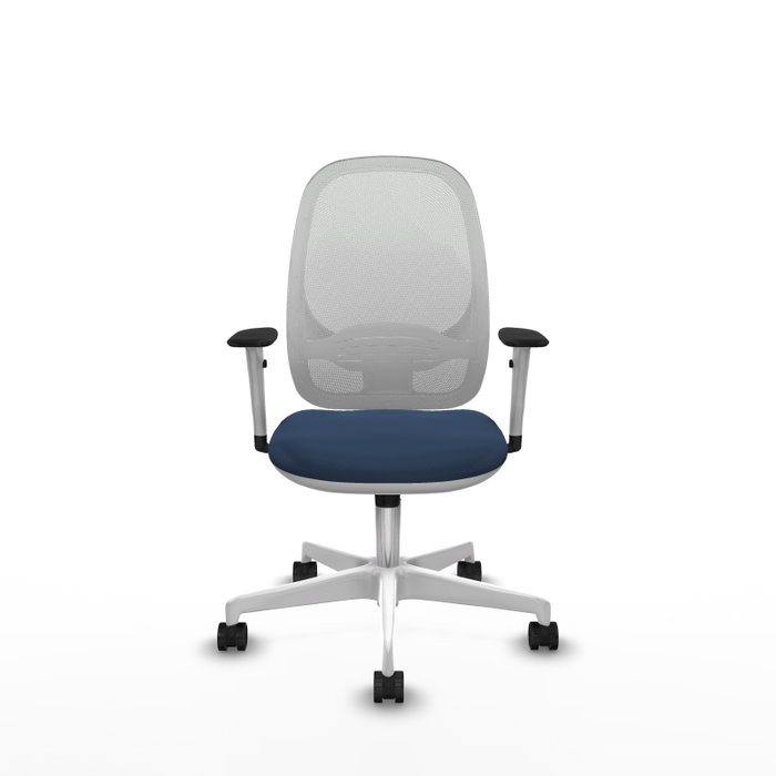 PIQUERAS Y CRESPO Silla de oficina Cilanco con mecanismo Sincro, Azul marino y Blanco