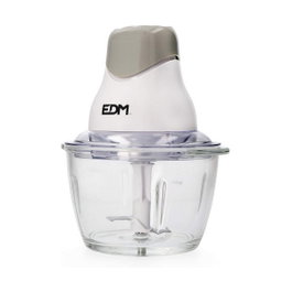 Edm Picadora con recipiente de cristal de 1 l, 320 W, Blanco