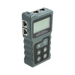 DeLOCK Comprobador de Cables RJ45/PoE/DC con Pantalla LCD, Tester de Par Trenzado IEEE 802.3af/at, Incluye Funda, Ref. Delock LCD Kabeltester