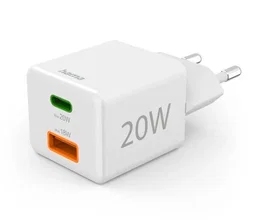 Hama Cargador de Pared 20 W con Doble Puerto USB-C y USB-A Blanco 00201991