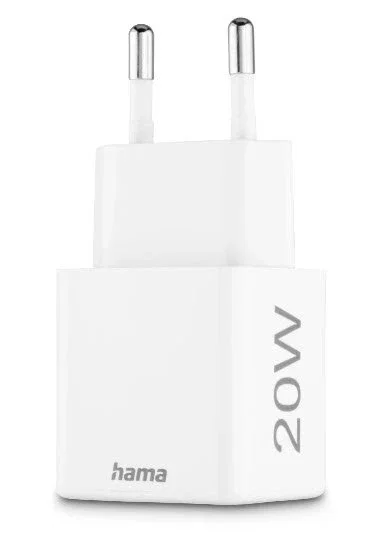Hama Cargador Rápido USB 00201991 de 20W con Power Delivery y Quick Charge, 2 Puertos (USB-C + USB-A), Compacto, Blanco, Compatible con Smartphone y Tablet