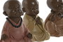 DKD Home Decor Set de 3 Figuras de Resina de Monje - Coral, Lima y Naranja