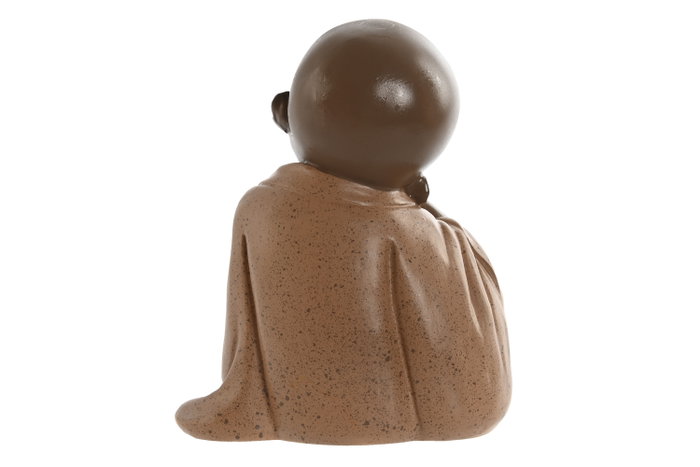 DKD Home Decor Set de 3 Figuras de Resina de Monje - Coral, Lima y Naranja