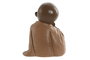 DKD Home Decor Set de 3 Figuras de Resina de Monje - Coral, Lima y Naranja